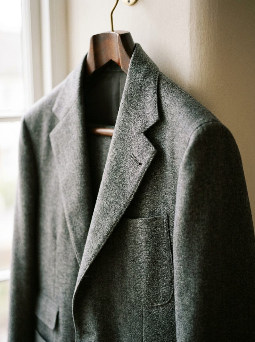 Americana a medida en lana gris