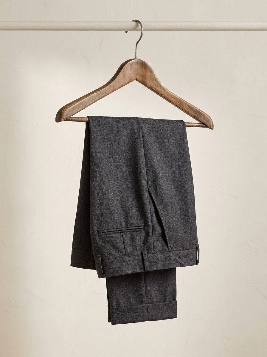 Pantalón de vestir de lana con raya marcada