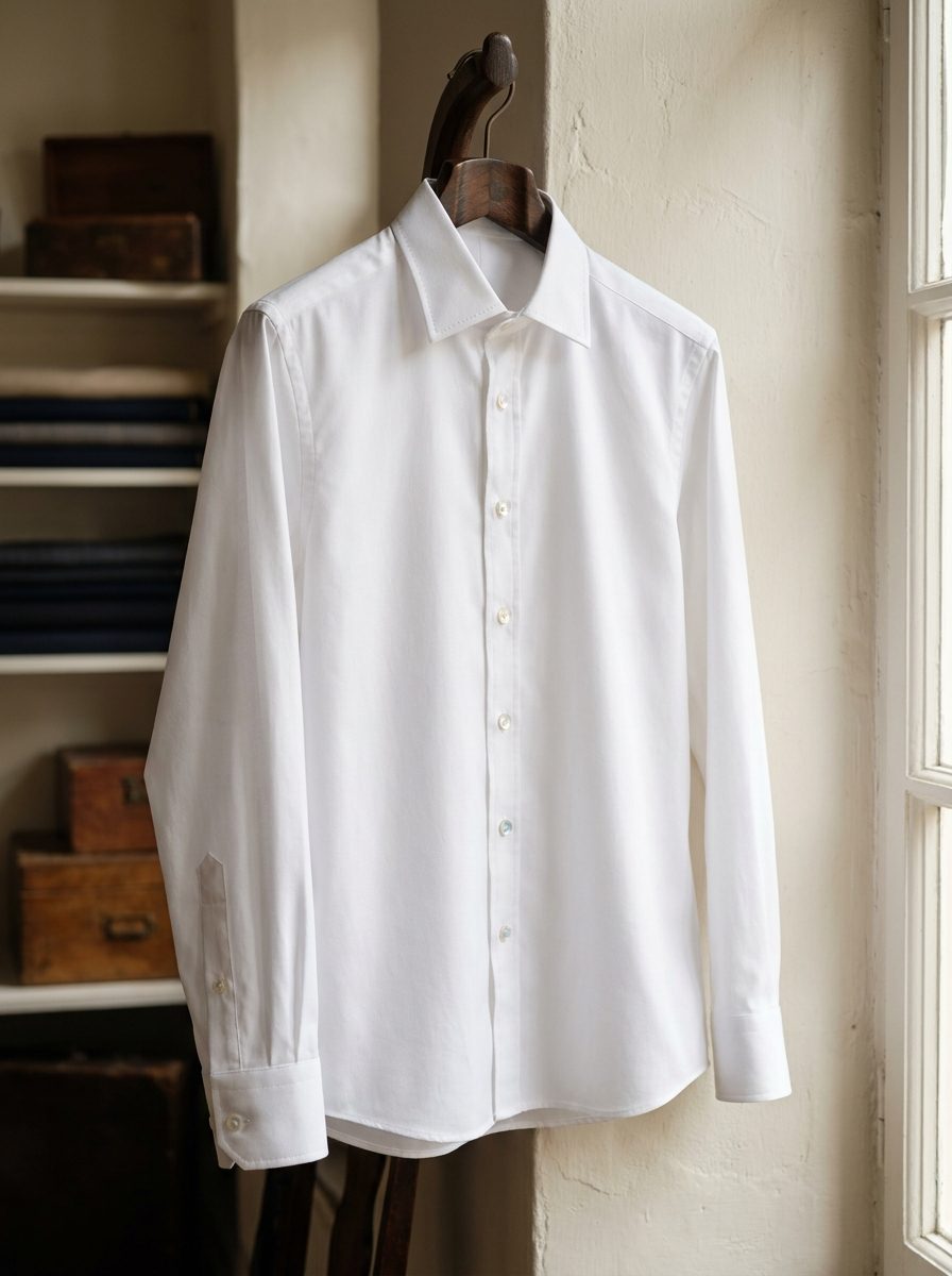 Camisa a medida de algodón blanco